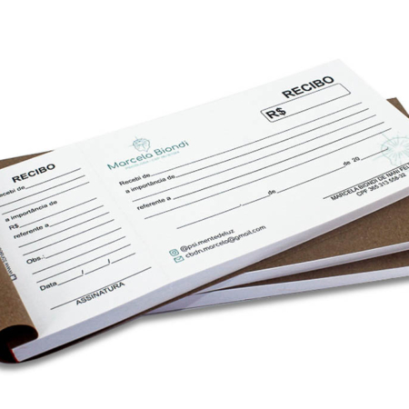 3 blocos recibo 20x9cm profissões